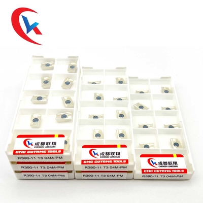 R390 11T304PM Omuz Freze Uçları Çelik Parçaların İşlenmesi, Paslanmaz Çelik Karbür Freze Uçları