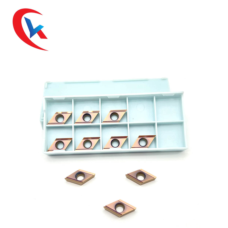 CNC torna tezgahı bitirme bıçağı DCGT11T301R-Y Bronz kaplama HRA 91.8 Tungsten Karbür Uçlar